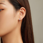 Load image into Gallery viewer, Opal Heart Hoops | 925 Sterling Silver Huggie Earrings - Stellosi
