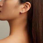 Load image into Gallery viewer, Opal Heart Hoops | 925 Sterling Silver Huggie Earrings - Stellosi
