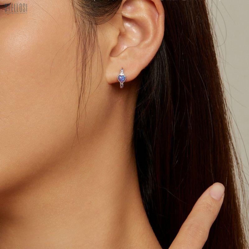 Purple Opal Earrings | Sterling Silver Elegant Jewelry - Stellosi