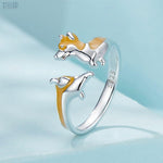 Load image into Gallery viewer, Lovely Corgi Ring | Sterling Silver White Gold Plated Dog-Inspired Jewelry - Stellosi

