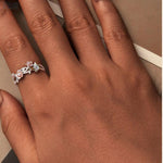 Load image into Gallery viewer, Romantic Cherry Butterfly | Sterling Silver White Gold Opening Ring - Stellosi
