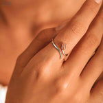 Load image into Gallery viewer, Rose Ring | Sterling Silver Platinum and Rose Gold Plated Romantic Jewelry - Stellosi
