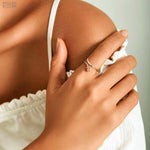 Load image into Gallery viewer, Rose Ring | Sterling Silver Platinum and Rose Gold Plated Romantic Jewelry - Stellosi
