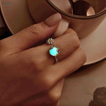 Load image into Gallery viewer, Luminous Firefly Ring | Sterling Silver Platinum-Plated Glow Jewelry - Stellosi
