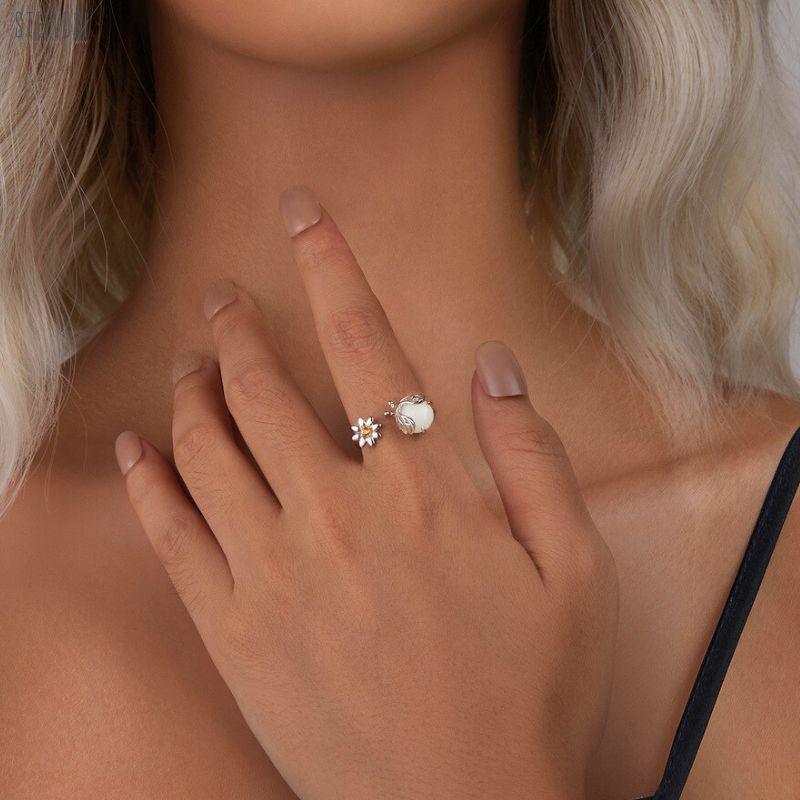 Luminous Firefly Ring | Sterling Silver Platinum-Plated Glow Jewelry - Stellosi