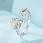 Load image into Gallery viewer, Luminous Firefly Ring | Sterling Silver Platinum-Plated Glow Jewelry - Stellosi

