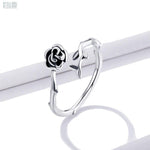 Load image into Gallery viewer, Rose with thorns | 925 Sterling Silver Oxidized Ring - Stellosi
