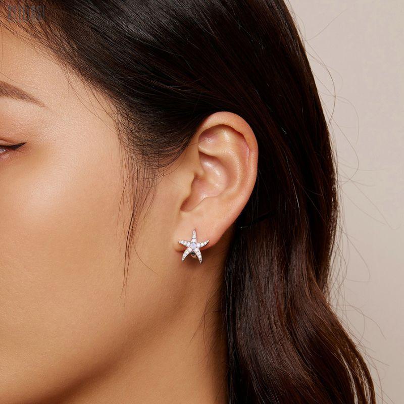 Opal Starfish Clips | Sterling Silver Marine-Inspired Jewelry - Stellosi