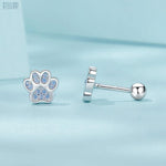 Load image into Gallery viewer, Pet Paw Stud Earrings | Sterling Silver Animal Jewelry - Stellosi
