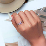 Load image into Gallery viewer, Pink Butterfly Braided | Sterling Silver Oxidized Opening Ring - Stellosi
