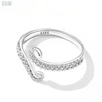 Load image into Gallery viewer, Octopus Whisker Open Ring | 925 Sterling Silver with Plated Platinum - Stellosi
