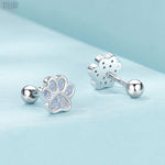 Load image into Gallery viewer, Pet Paw Stud Earrings | Sterling Silver Animal Jewelry - Stellosi
