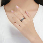 Load image into Gallery viewer, Rose Ring | Sterling Silver with Platinum &amp; Rose Gold - Stellosi
