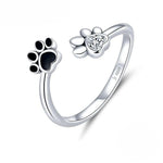 Load image into Gallery viewer, Pets&#39; Footprint Ring | Sterling Silver Platinum-Plated Jewelry - Stellosi

