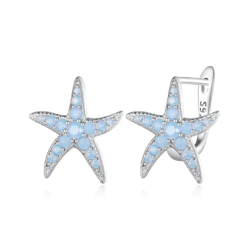 Opal Starfish Clips | Sterling Silver Marine-Inspired Jewelry - Stellosi